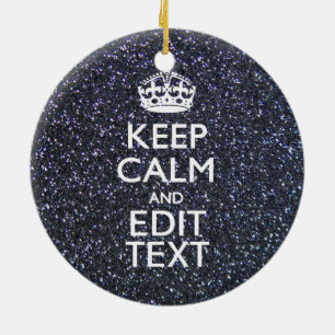 Ornamento De Cerâmica Fique calmo pelo seu texto ao estilo da meia-noite