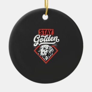 Ornamento De Cerâmica Fique Dourado Retriever Dourado Retrô Cachorro