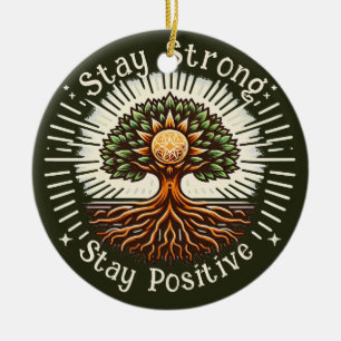 Ornamento De Cerâmica Fique Forte, Mantenha-Se Positivo