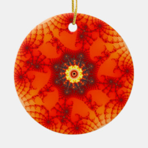Ornamento De Cerâmica Fire Web - Arte Fractal
