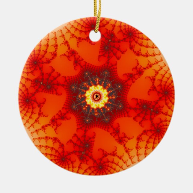 Ornamento De Cerâmica Fire Web - Arte Fractal (Frente)