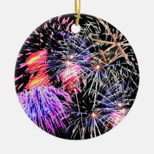 Ornamento De Cerâmica Fireworks Display
