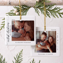 First Christmas as Parents Baby Photo Birth Stats