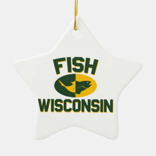 Ornamento De Cerâmica Fish Wisconsin