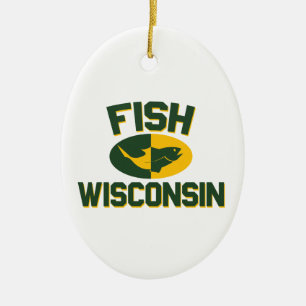 Ornamento De Cerâmica Fish Wisconsin