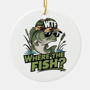 Ornamento De Cerâmica Fisher Presente Onde O Peixe