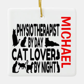 Ornamento De Cerâmica Fisioterapeuta ama Gatos PERSONALIZADOS