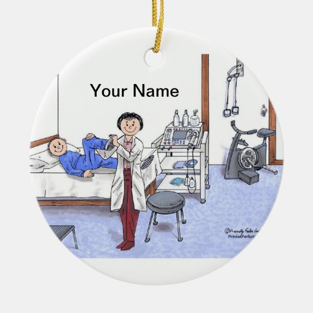 Ornamento De Cerâmica Fisioterapeuta - fêmea (Frente)