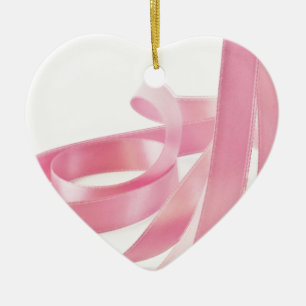 Ornamento De Cerâmica Fita cor-de-rosa