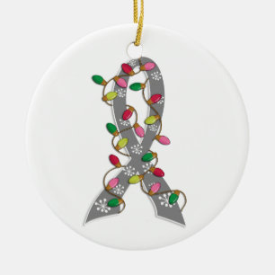 Ornamento De Cerâmica Fita das luzes de Natal do diabetes juvenil