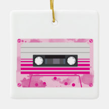 Fita de Cassete Rosa com Placas de Aquarela Rosa