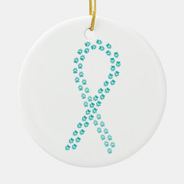 Ornamento De Cerâmica Fita de Impressão Teal