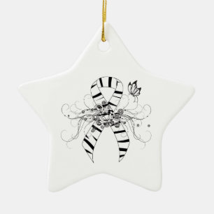 Ornamento De Cerâmica Fita de Impressão Zebra com Borboleta
