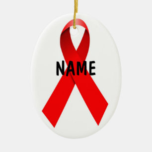 Ornamento De Cerâmica Fita de Natal Personalizada para HIV/AIDS