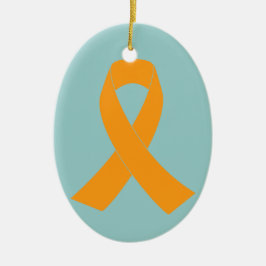 Ornamento De Cerâmica Fita de Sensibilização Laranja - Leucemia, EM
