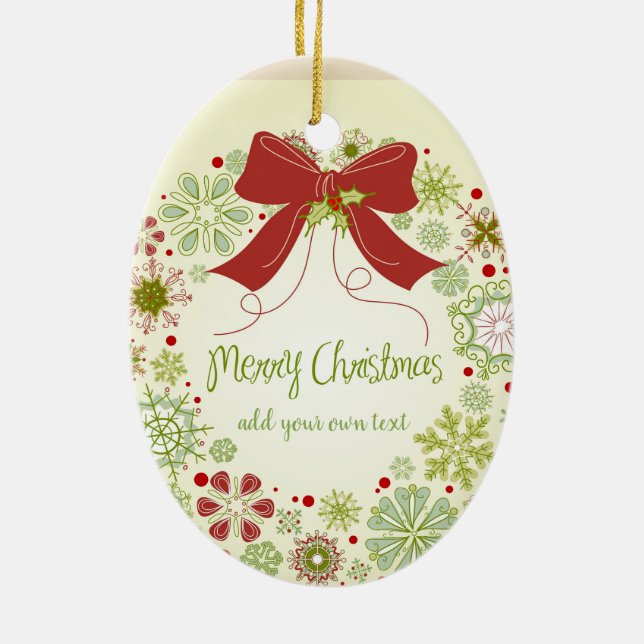 Ornamento De Cerâmica Fita personalizada do Natal de Las Vegas (Verso)