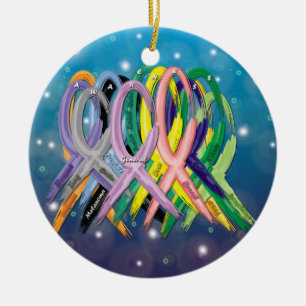 Ornamento De Cerâmica Fitas da consciência do cancer
