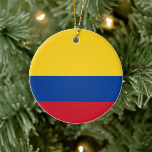 Ornamento De Cerâmica Flag of Colombia Yellow Blue Red
