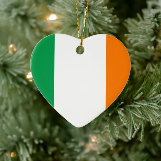 Ornamento De Cerâmica Flag of Ireland Heart (Árvore)