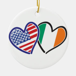 Ornamento De Cerâmica Flags Heart