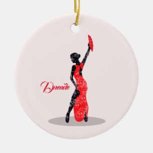 Ornamento De Cerâmica Flamenco Dancer