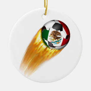 Ornamento De Cerâmica Flaming da bola de futebol do México