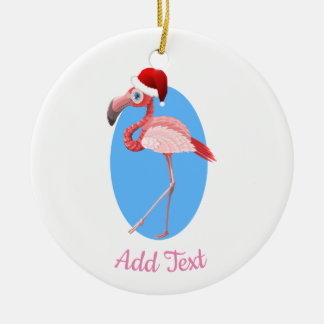 Ornamento De Cerâmica Flamingo do Natal