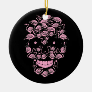 Ornamento De Cerâmica Flamingo Flamingo Pink Skulls Flamingo Lover Hallo