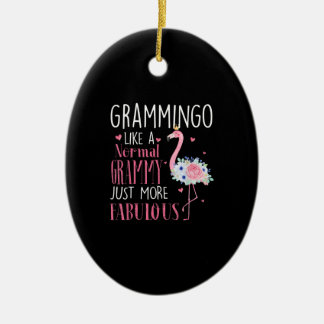 Ornamento De Cerâmica Flamingo Grammingo Como Um Grammy Normal Engraçado