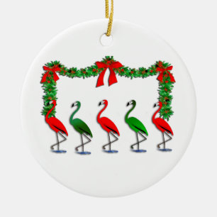 Ornamento De Cerâmica Flamingo Rockettes Dança
