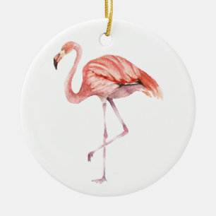 Ornamento De Cerâmica Flamingo Rosa