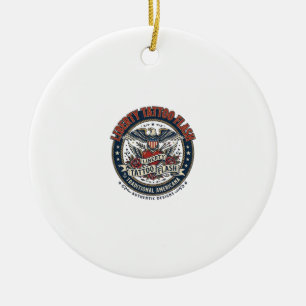 Ornamento De Cerâmica Flash de Tatuagem da Liberdade Patriótico Tatuagem