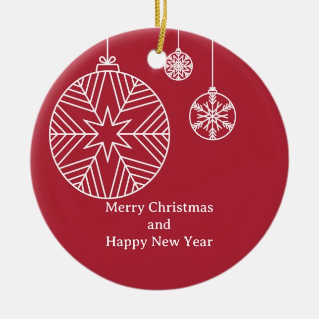 Ornamento De Cerâmica Flat Holiday Card (Frente)