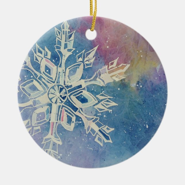Ornamento De Cerâmica floco de neve (Frente)