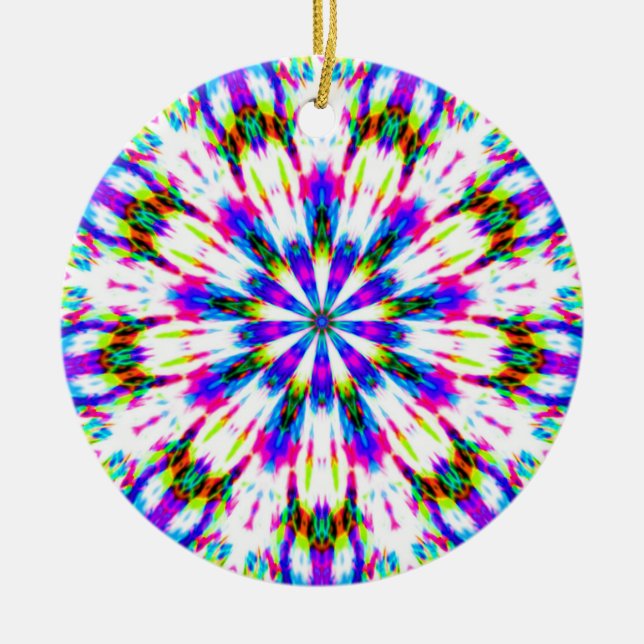 Ornamento De Cerâmica Floco de neve de estrela roxa (Frente)