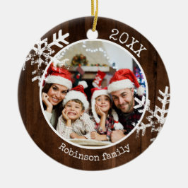 Ornamento De Cerâmica Floco de neve de madeira russa personalizado