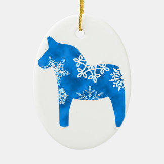 Ornamento De Cerâmica Floco de neve do cavalo de Dala