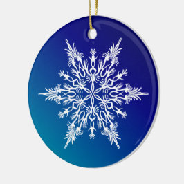 Ornamento De Cerâmica Floco de neve em azul