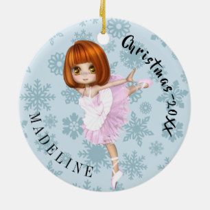 Ornamento De Cerâmica Floco de neve Frio de Natal Fresco de Ballerina Fo