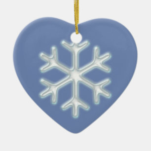Ornamento De Cerâmica Floco de neve no azul
