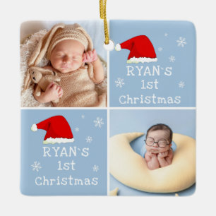 Ornamento De Cerâmica Floco de neve Santa Hat 1rua Natal 2