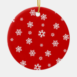 Ornamento De Cerâmica Flocos de neve (brancos) [Padrão de Natal]