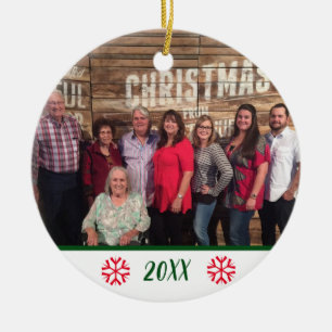 Ornamento De Cerâmica Flocos de neve com corte de fotos personalizados d