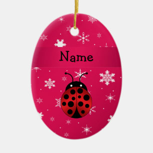 Ornamento De Cerâmica Flocos de neve conhecidos personalizados do rosa