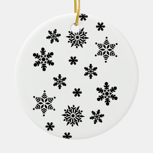 Ornamento De Cerâmica Flocos de neve de Natal (Frente)
