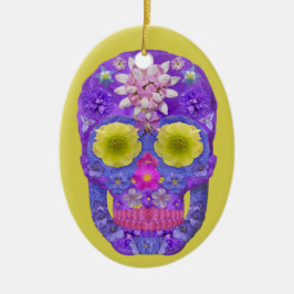 Ornamento De Cerâmica Flor - Caveira 5