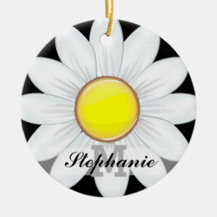 Ornamento De Cerâmica Flor clássica da margarida