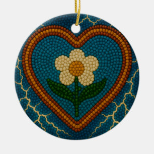 Ornamento De Cerâmica Flor com Miçangas e trovão