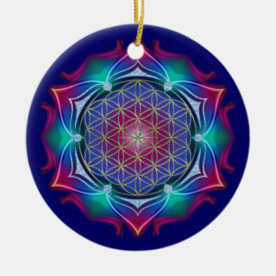 Ornamento De Cerâmica FLOR DA VIDA / Blume des Lebens - Mandala IV