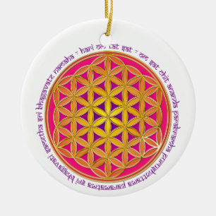 Ornamento De Cerâmica Flor Da Vida / Moola Mantra